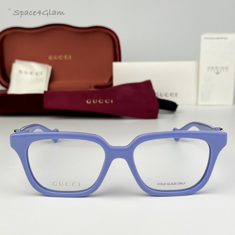 BRAND NEW Gucci GG1536O 008 Violet Women Square Eyeglasses GG 1536O